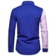 thumbnail image 3 of Blusa y camisa de manga larga con cuello vuelto para hombre, estilo informal, a la moda, con retazos a cuadros, cuello vuelto, botones, blusa de manga larga para hombre, 3 of 4