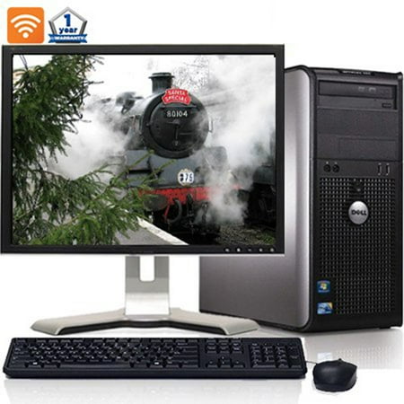 Build Your Own Computer Bundle Dell Desktop Computer Bundle Windows 10 PC Intel Core 2 Duo 4GB RAM 160GB HD DVD 300Mps Wifi Bluetooth with a 17