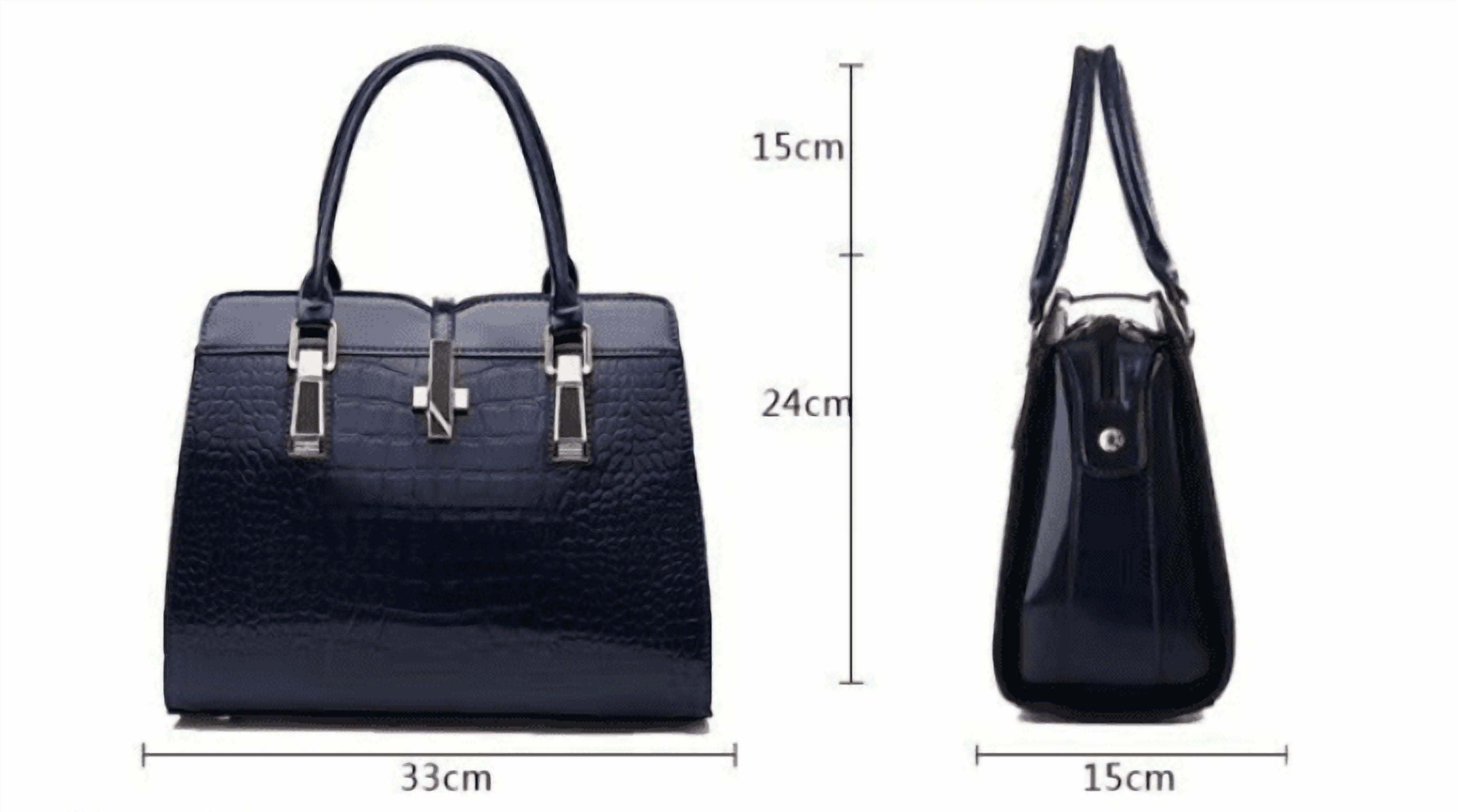 PORT&LOTUS Small Compact Leather Crossbody Bag for Women Chic and Sophisticated Bag for Women with Shoulder Strap Women's Top-handle Handbags with Crocodile Embossing