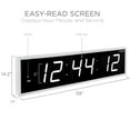 thumbnail image 2 of Ivation Large Digital Clock, 60" Led Wall Clock with Stopwatch, Alarms, Timer, Temp & Remote - White, 2 of 9