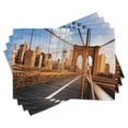 thumbnail image 1 of Ambesonne United States Place Mats Set of 4, NYC Architecture, Standard Size, Pale Brown Pale Blue, 1 of 6