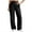 Black, variant on Faux Leather Pants for Women Straight Leg Solid Color Botton Zip Trousers Wide Leg PU Pants with Pockets Size S to 2XL