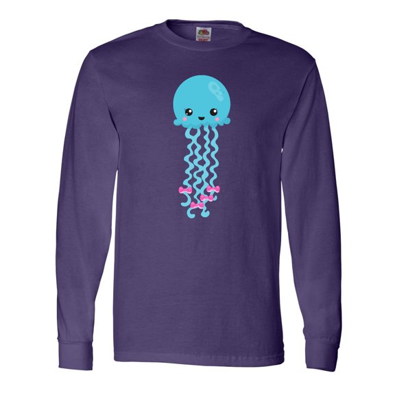 Inktastic Cute Jellyfish, Little Jellyfish, Blue Jellyfish Long Sleeve T-Shirt
