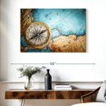 thumbnail image 3 of Elephant Stock Metal Compass Wall Art - Horizontal Canvas Wall Art - Living Room Wall Decor - Nautical Canvas - Blue And Gold Decor - 39" x 26", 3 of 8