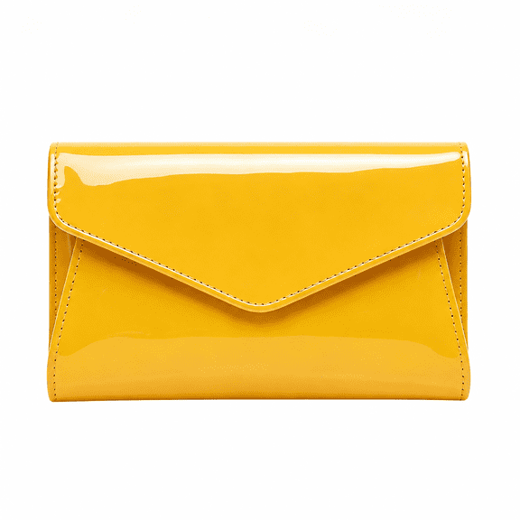 REMANLAND Women’s Glossy Envelope Evening Clutch Purse, Yellow