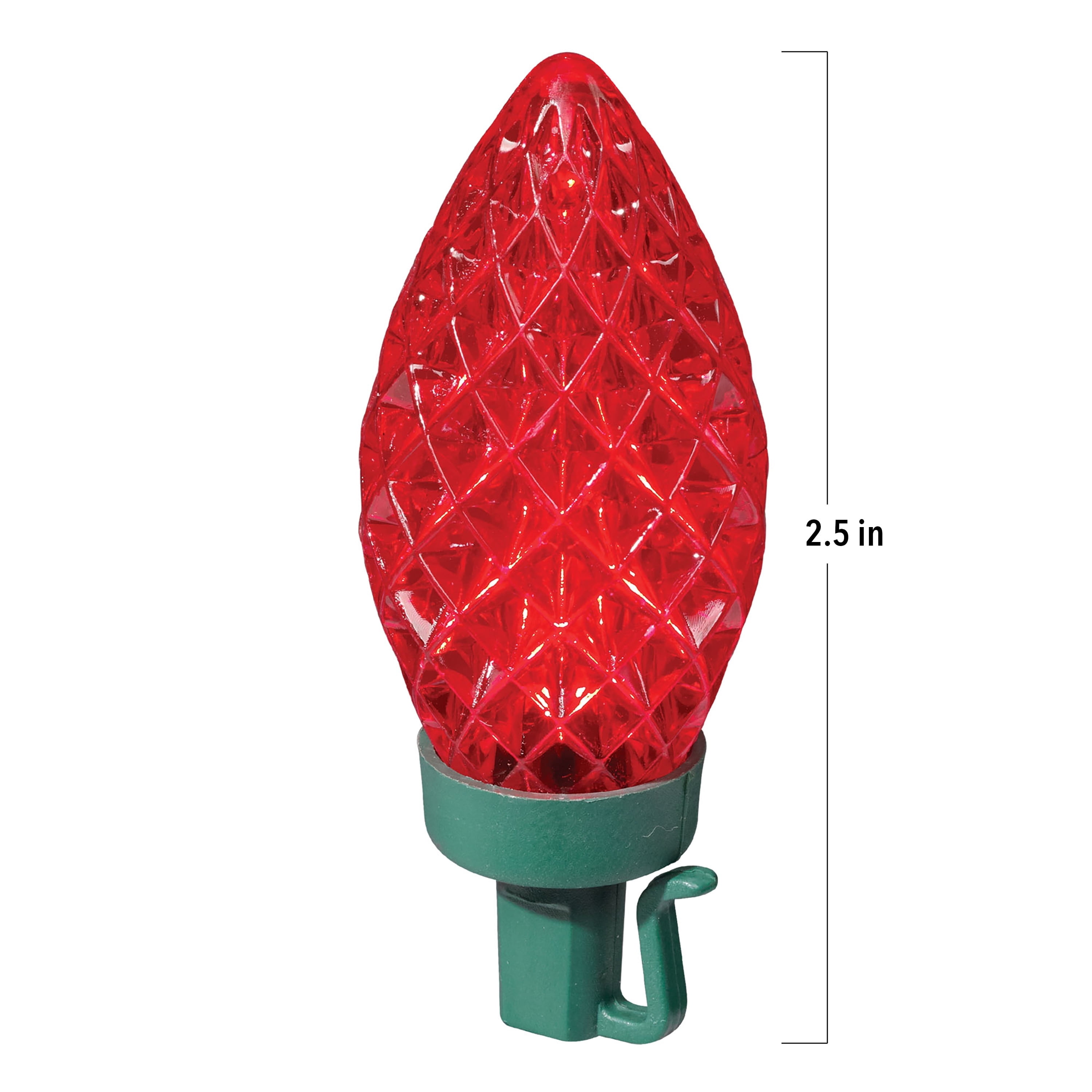 Indoor/Outdoor 100-Count LED Diamond-Cut C9 Christmas String Lights, Red, Green Wire, 58.5', by Holiday Time