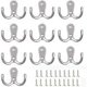 thumbnail image 2 of Juego de 20 ganchos de pared de postes de metal con tornillos, ganchos de pared para cocina, baño, armario, baño, plata, 2 of 5