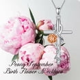 thumbnail image 6 of Dorunmo Cross Necklace 925 Sterling Silver Peony Necklace September Birthday Jewelry Gifts Birth Flower Floral Pendant for Women Mom, 6 of 6