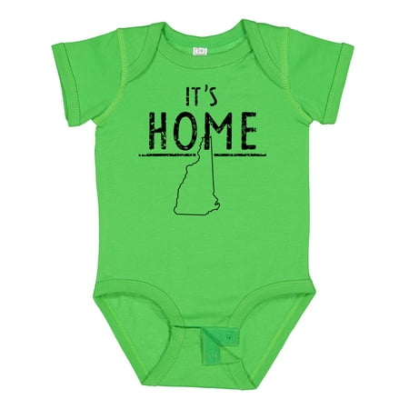 

Inktastic It s Home- New Hampshire State Outline Distressed Text Gift Baby Boy or Baby Girl Bodysuit