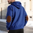 thumbnail image 5 of Mens Cotton Hooded Collar Drawstring Hoodies Pullover Sweatshirts (Blue XL), 5 of 5