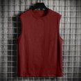 thumbnail image 3 of cocolona Mens Summer Solid Color Tank Tops Crew Neck Sleeveless Stretchy Sports Shirts Gym Workout Running Tank Tops, 3 of 4