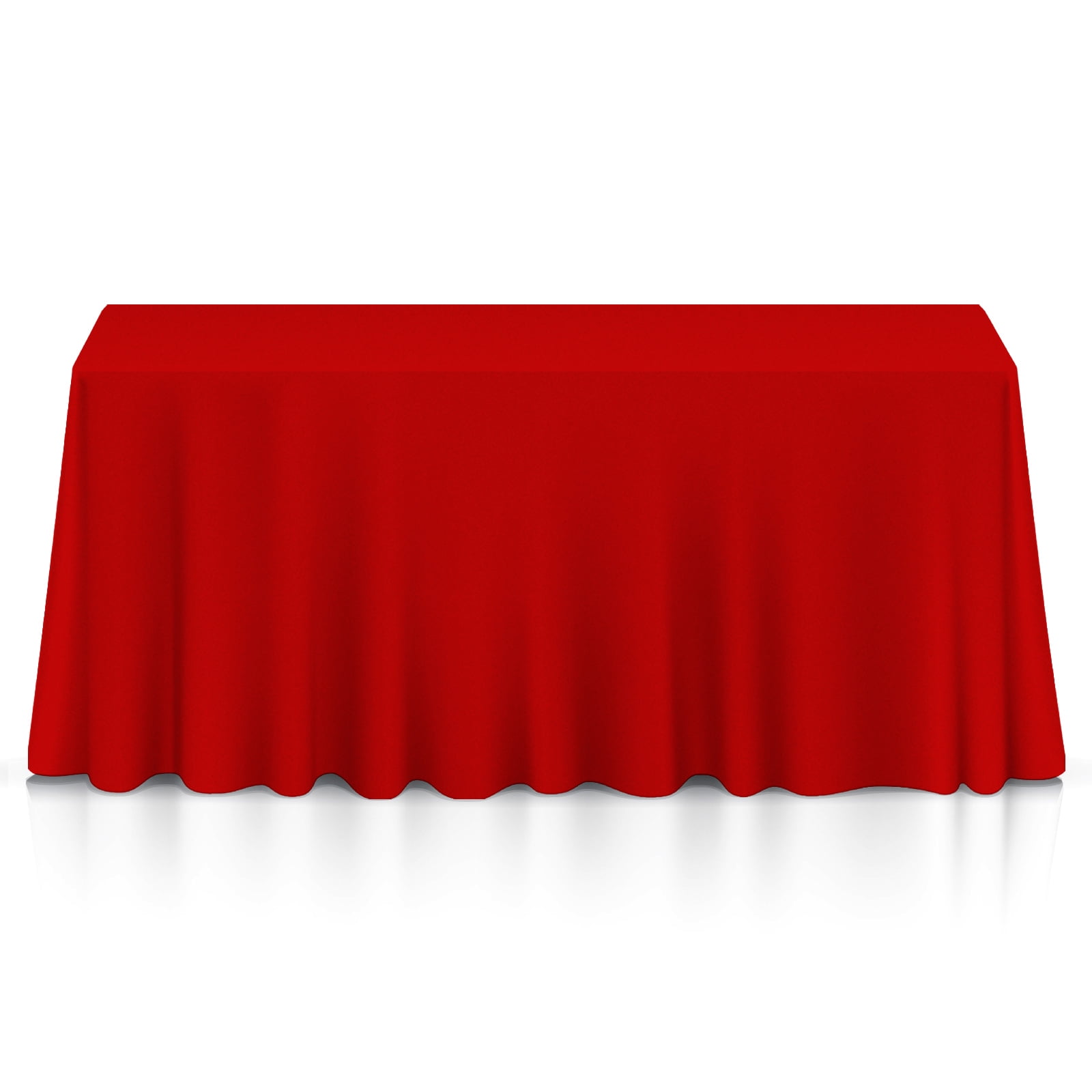90"x156" Rectangular Tablecloth Fabric Linen Cloth Dinner Wedding Banquet Red 