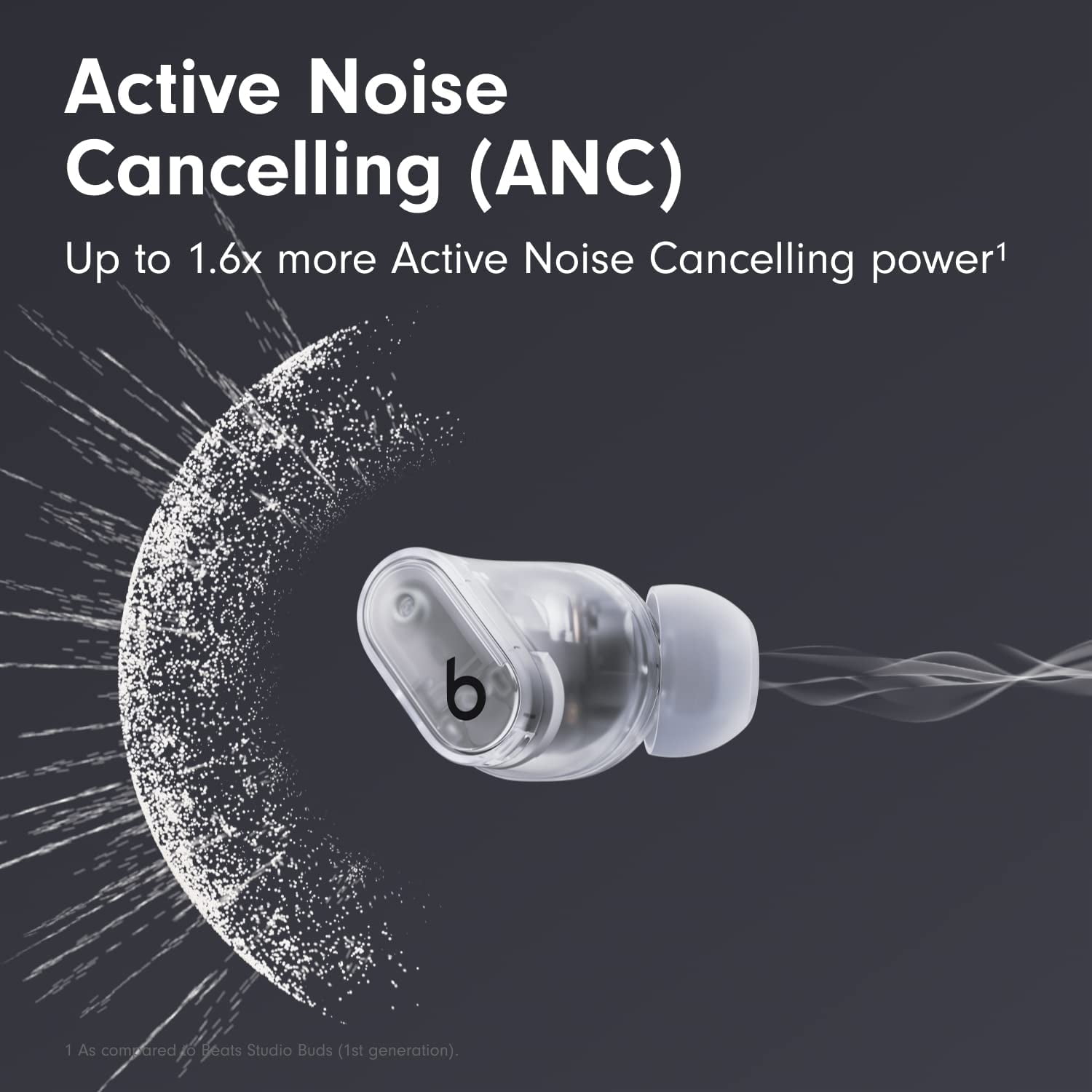 Restored Beats Studio Buds +True Wireless Noise Cancelling Ear Buds - Transparent (Refurbished)