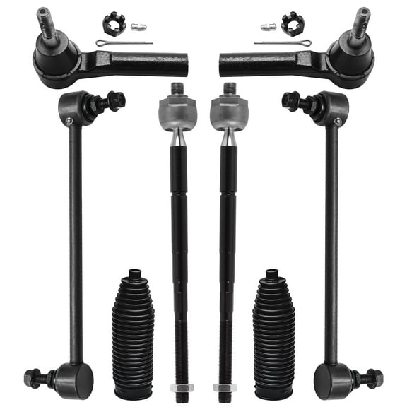 Detroit Axle - Front 8pc Suspension Kit for 07-17 Jeep Patriot Compass Dodge Caliber, 2 Sway Bars 4 Tie Rods 2 Boots 2007 2008 2009 2010 2011 2012 2013 2014 2015 2016 2017 Replacement
