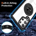 thumbnail image 6 of Allytech Crystal Clear Case for Samsung Galaxy S23 Ultra with 360° Rotatable Ring Holder Kickstand, [Compatible with MagSafe] Soft Bumper + Hard PC Hybrid Protective [Non-Yellowing] Case, Black, 6 of 7