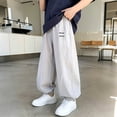 thumbnail image 3 of Bixock Sweatpants for Boys High Waist Light Weight Pants with Side Pockets Kids Solid Color Quickly Dry Loose Casual Trousers Comfortable Workout Activewear Boys Clothings Size 9-10Years, 3 of 6