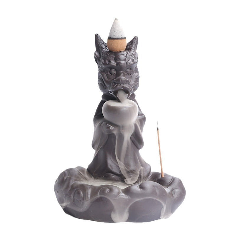 Dragon King Backflow Incense Burner Ceramic Incense Holder Home Decor Aromatherapy Relaxation Gifts for Home Office