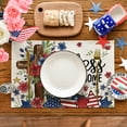 thumbnail image 6 of Sm:)e Stars Cross Flowers 4th of July Placemats Set of 4 12x18 Inches, Durable and Easy Cleaning Perfect for Independence Day Celebration and Family Gathering, 6 of 7