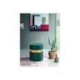 thumbnail image 2 of HomeStock Mountain Majesty Velvet Ottoman/Stool - Chic Design with Stainless Steel Finish, Soft Touch Velvet Upholstery-Color:Green and Gold, 2 of 8