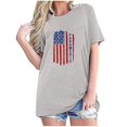 thumbnail image 2 of Pntutb Hauts Courts pour Femmes T-Shirt à Manches Courtes à Col Rond Imprimé Drapeau à la Mode pour Femmes Choix Éclair, 2 of 4