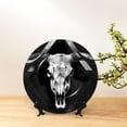 thumbnail image 6 of Zufioo White Black Sheep skull Print Bone China Decorative Plate, Ceramic Dinner Plate with Stand Ceramic Decoration Homewares-8in, 6 of 6