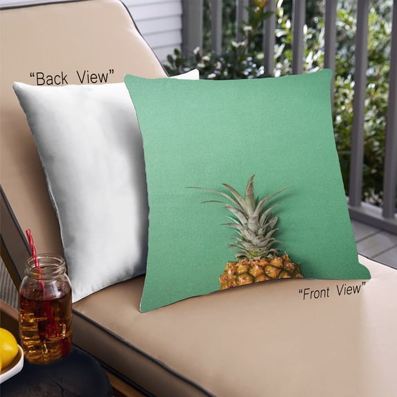 Ahgly Company Foods Pineapple Outdoor Throw Pillow, 18 inch by 18 inch
