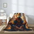 thumbnail image 2 of Sikiie Prairie Meditating Raccoon Cozy Flannel Fleece Throw Blanket: Lightweight & Thick for All Seasons - Perfect for Women, Men, & Kids"50"x40", 2 of 6