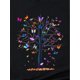 thumbnail image 4 of Colorful Butterfly Tree Print Sports T-shirt, Fashion Short Sleeve Round Neck Casual Top, Women's Activewear, 4 of 6
