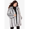thumbnail image 2 of Roaman's Women's Plus Size Mid-Length Hooded Faux Fur Coat, 2 of 6