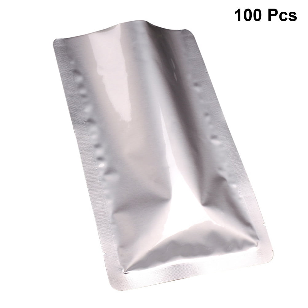 100pcs Silver Aluminum Foil Vacuum Bags Package Food Vacuum Sealed Bag 