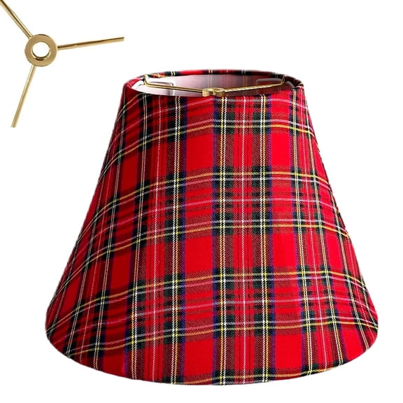Taclcoet Bell Fabric Lamp Shade, 6.69" x 13" x 9.45" Spider Mount Linen Lampshade Replacement for Table Floor Chandelier Lamps, Classic Beige Home Decor Light Cover