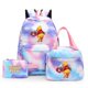 thumbnail image 1 of 3pcs Disney Winnie the Pooh Colorful Backpack with Lunch Bag Rucksack Casual School Bags for Student Teenagers Sets, 1 of 4