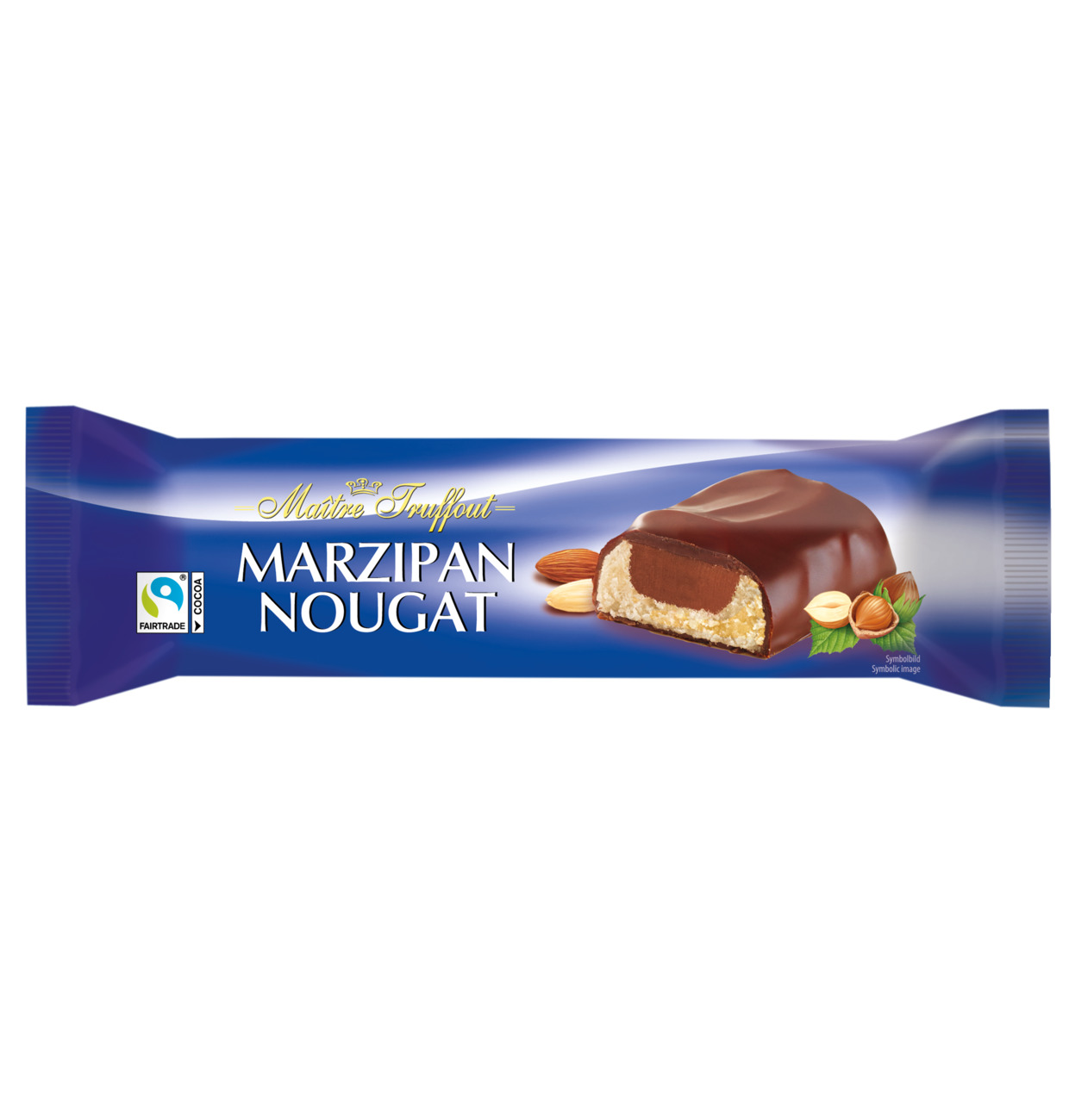 Maitre Truffout, German Marzipan-nougat in Milk Chocolate 75g Bar (5 ...