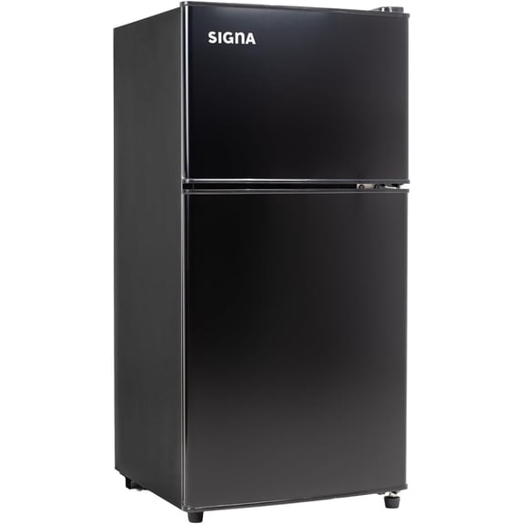 Mini Refrigerador 86L (3 pies cubicos) Frigobar Compacto Silver Refrigerador Pequeño Con congelador de Acero Inoxidable Ideal Para Espacios Pequeños Frigobar Mini Multifuncional (Negro)