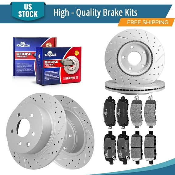 YXPCARS 12PCS Brake Kits, Brake Rotors Ceramic Brake Pads for Nissan Altima 2014-2023, Front Rear (31464, 31312, D1650, D905)