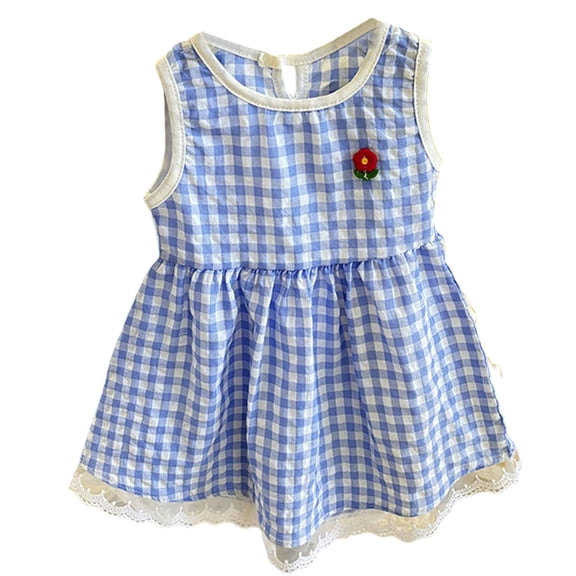 Fozruso Girls Dresses Girls Summer Dresses Casual Plaid Sleeveless Dress For Toddlers Loose Fit Comfortable Play Outfit Age 3 8 Sizes 18-24 Months