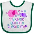 thumbnail image 3 of Inktastic My Great Grandma Loves Me Cute Elephants Boys or Girls Baby Bib, 3 of 4