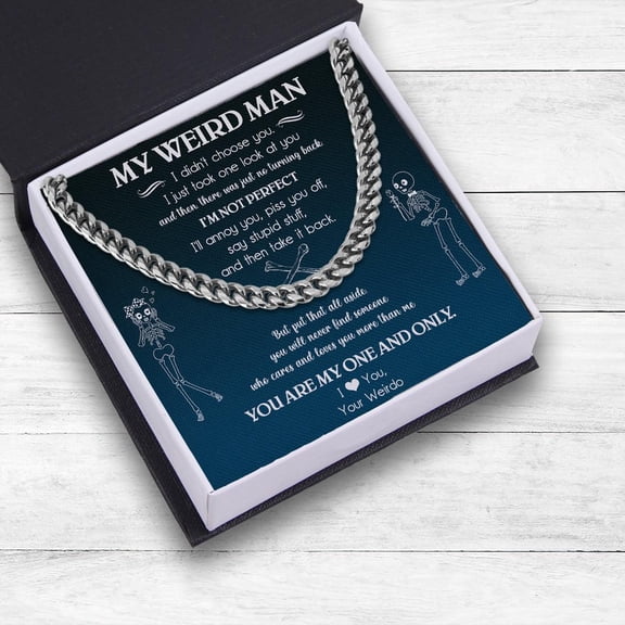 Necklace Gift For Him, Birthday Gift, Aniversary Gift - Skull - To My Weird Man - You Are My One And Only