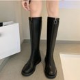 thumbnail image 2 of Fesfesfes Womens Tall Boots Retro Shoes Casual Flat Plus Size Mid Calf Zipper US:4.5(35), 2 of 5