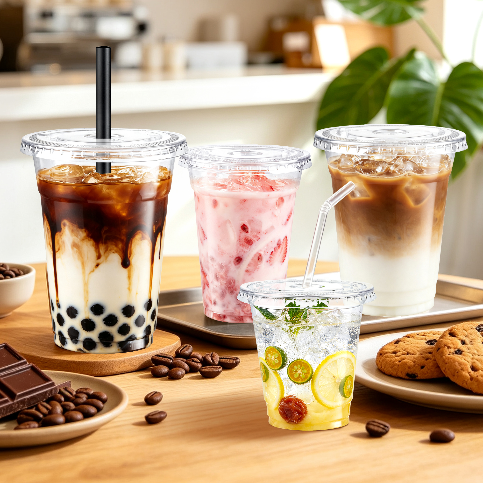 BagDream Clear Plastic Cups with Lids, 8 oz, 100 Pack photo 7