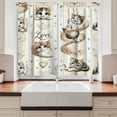 thumbnail image 3 of Ambesonne Cat Kitchen Curtains, Vintage Smiling Blue Eyed Kitty, 55"x24", Ivory Pale Brown Grey, 3 of 3
