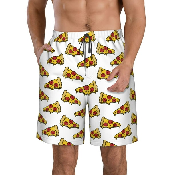 Fotbe Pizza Trajes de Baño Estampados para Hombre, Shorts de Verano de Secado Rápido, Ropa de Playa, Bañadores-X-Large