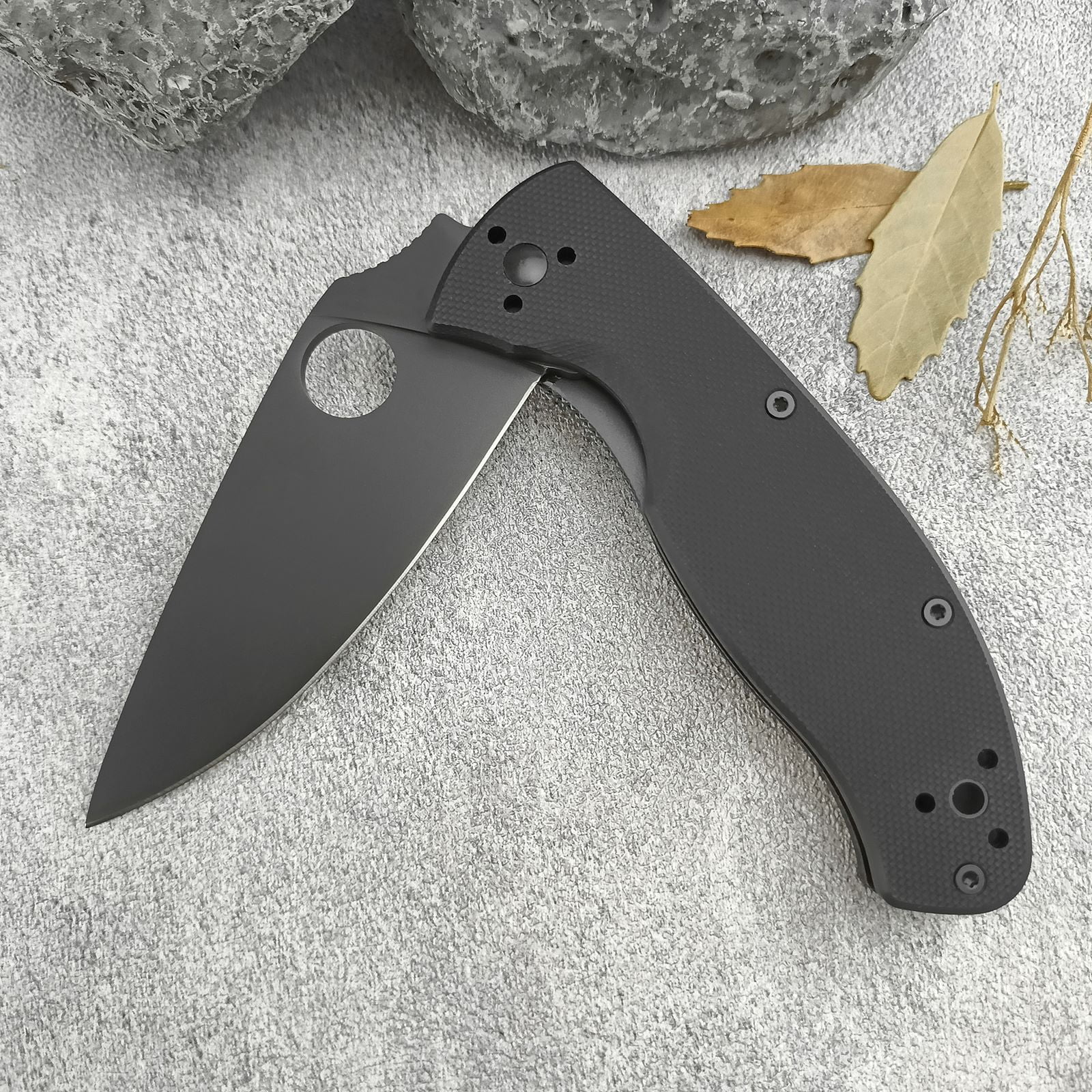 7.68’ Folding Pocket Knife with 8Cr13Mov Blade and Durable Black G-10 Handle