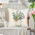 thumbnail image 5 of Farmhouse Pillow Covers 18x18 Inch Set of 4 Green Eucalyptus Leaves Decorations Bless This Home Sweet Home Spring Pillow Cover Farmers Market Truck Home Decor Cushion Case for Sofa Couch, 5 of 6
