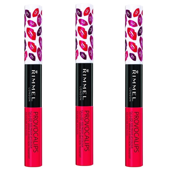 (3 Pack) Rimmel Provocalips 16hr Kissproof Lipstick, Kiss Me You Fool, 0.14 Fluid Ounce