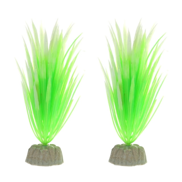 2uds Acuario Plantas, Artificial Pez Tanque Planta, Blanco, Verde