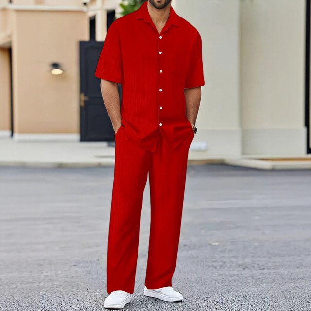 Men's Stylish Casual Suits Set for Everyday Wear Sports Relaxation Beach Activities Comfortable Fit Pure Color Design Spring Summer Seasons