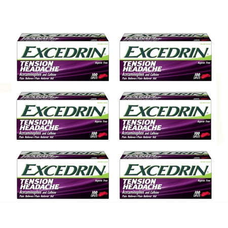 Excedrin Tension Headache 100 Count, Pack of 6