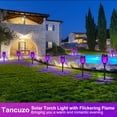 thumbnail image 6 of 12 Pack Solar Tiki Torches, Flickering Yard Lights Outdoor Solar Powered Waterproof, Solar Pathway Lights for Garden Decor, Yard Decor, Landscape, Purple LED, 6 of 8