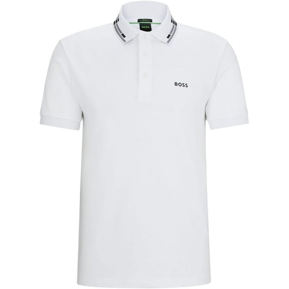 Hugo Boss Men's Paule Short Sleeve Polo, White, Large